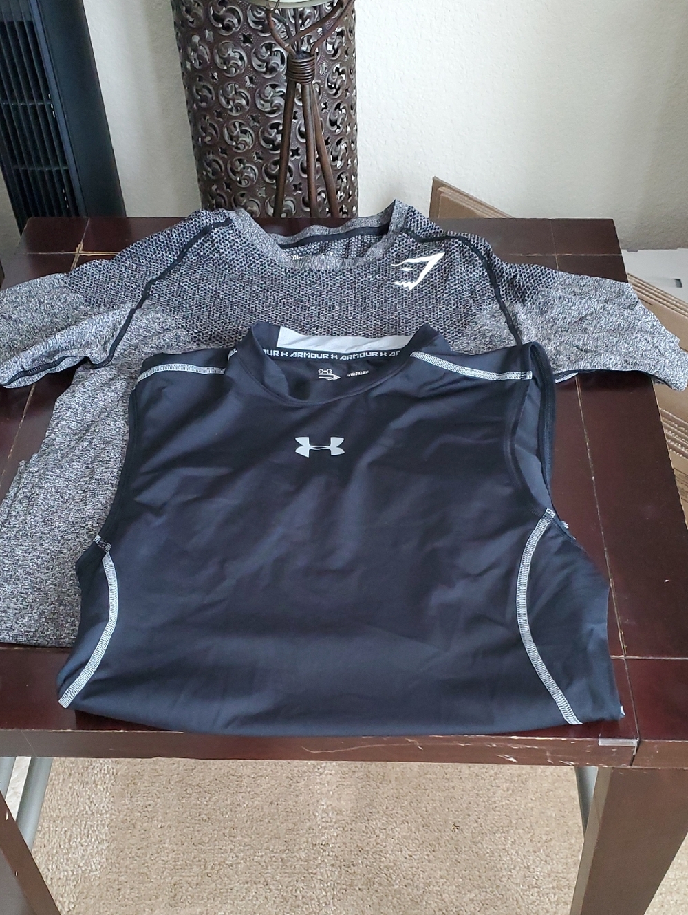 Under Armour Black Short Sleeve Compression Shirt with Gray Trim